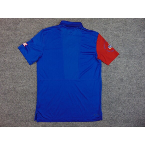 Kansas‎ Jayhawks Shirt Mens Small Blue Red Adidas Polo - Picture 5 of 9